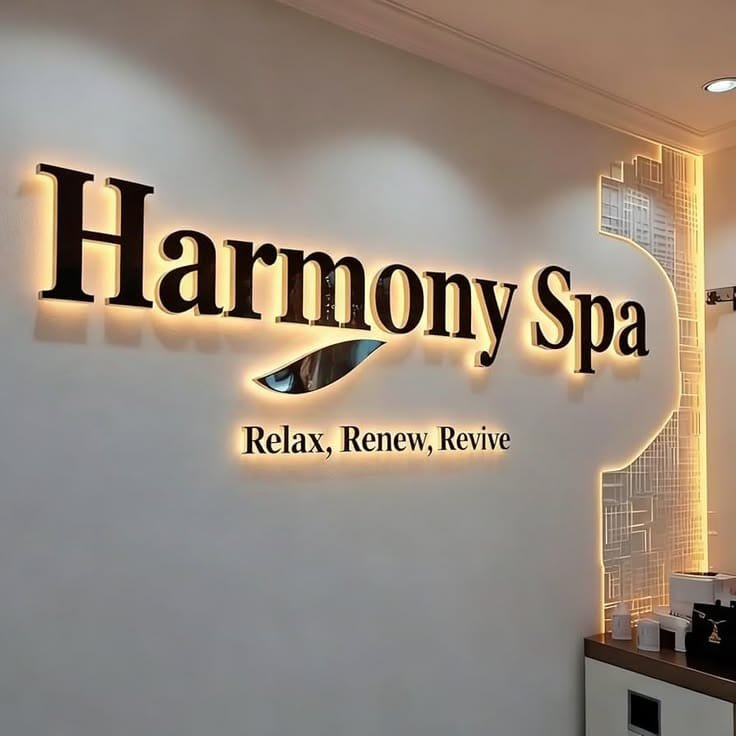 لوحة مركز العناية Harmony Spa